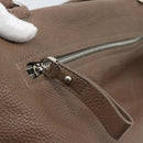 Salvatore Ferragamo Gancini Shoulder Bag Leather Brown Gold Auth 124617-12