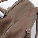 Salvatore Ferragamo Gancini Shoulder Bag Leather Brown Gold Auth 124617-6