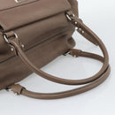 Salvatore Ferragamo Gancini Shoulder Bag Leather Brown Gold Auth 124617-7
