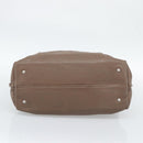 Salvatore Ferragamo Gancini Shoulder Bag Leather Brown Gold Auth 124617-5
