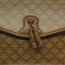 CELINE Macadam Canvas Shoulder Bag PVC Beige Gold Auth 124630-10