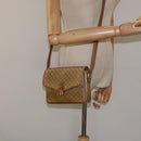 CELINE Macadam Canvas Shoulder Bag PVC Beige Gold Auth 124630-21