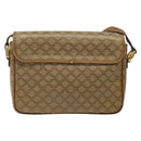 CELINE Macadam Canvas Shoulder Bag PVC Beige Gold Auth 124630-2