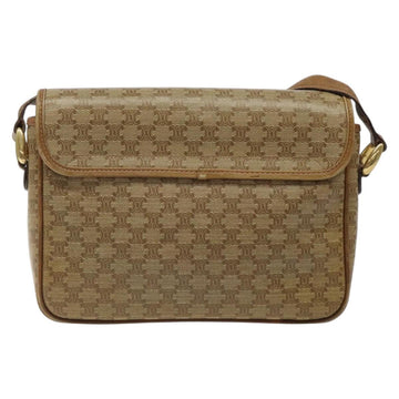 CELINE Macadam Canvas Shoulder Bag PVC Beige Gold Auth 124630 - 0