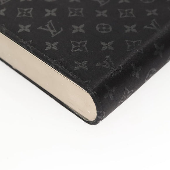 LOUIS VUITTON Monogram Satin Ange GM Hand Bag Black M92100 LV Auth 124640