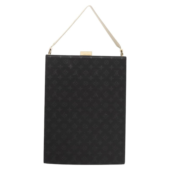 LOUIS VUITTON Monogram Satin Ange GM Hand Bag Black M92100 LV Auth 124640