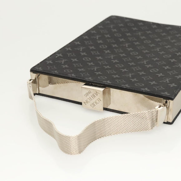 LOUIS VUITTON Monogram Satin Ange GM Hand Bag Black M92100 LV Auth 124640