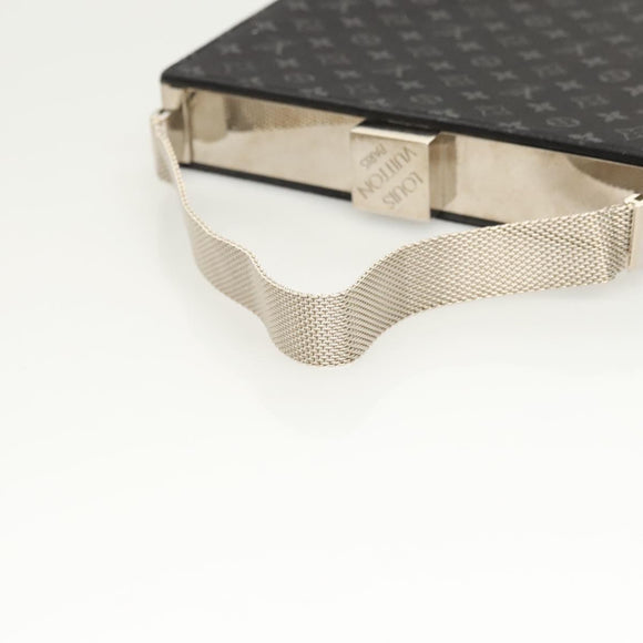 LOUIS VUITTON Monogram Satin Ange GM Hand Bag Black M92100 LV Auth 124640