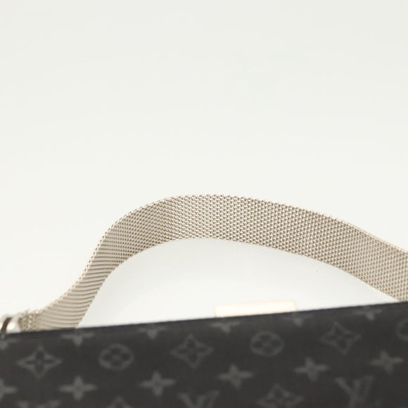 LOUIS VUITTON Monogram Satin Ange GM Hand Bag Black M92100 LV Auth 124640