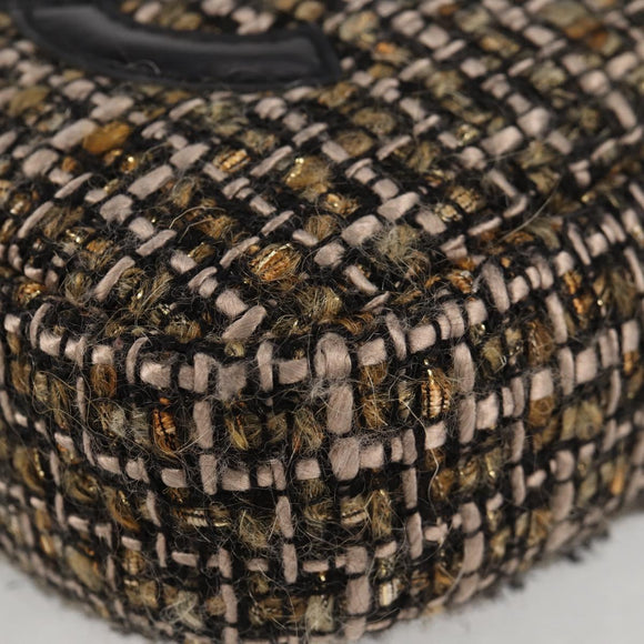 CHANEL Chain Shoulder Bag Tweed Black CC Auth 124656AM