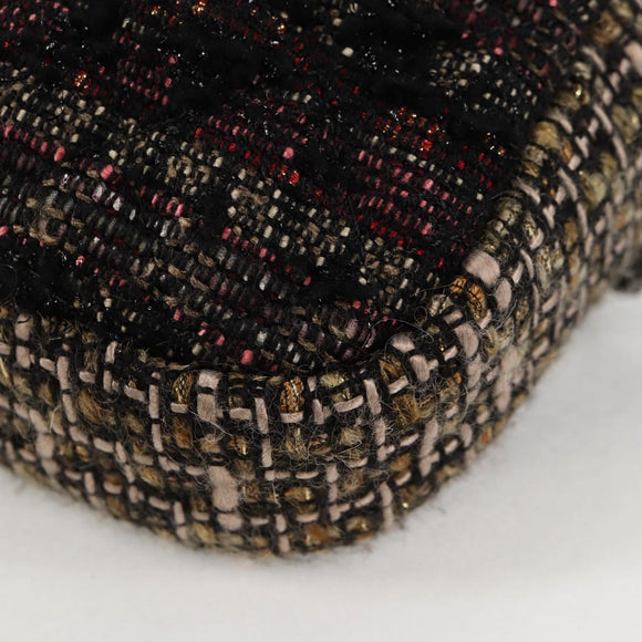 CHANEL Chain Shoulder Bag Tweed Black CC Auth 124656AM