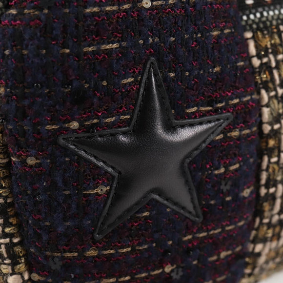 CHANEL Chain Shoulder Bag Tweed Black CC Auth 124656AM