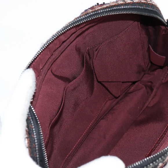 CHANEL Chain Shoulder Bag Tweed Black CC Auth 124656AM