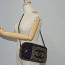 CHANEL Chain Shoulder Bag Tweed Black CC Auth 124656AM-28