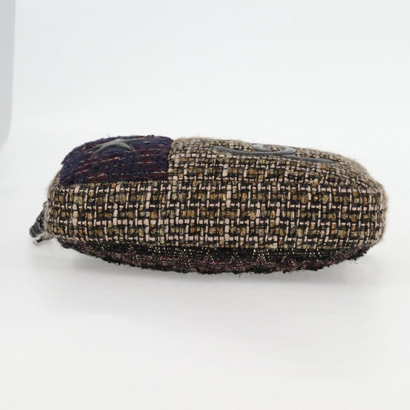 CHANEL Chain Shoulder Bag Tweed Black CC Auth 124656AM