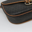 Christian Dior Honeycomb Canvas Shoulder Bag PVC Black Gold Auth 124678-11