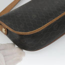 Christian Dior Honeycomb Canvas Shoulder Bag PVC Black Gold Auth 124678-13