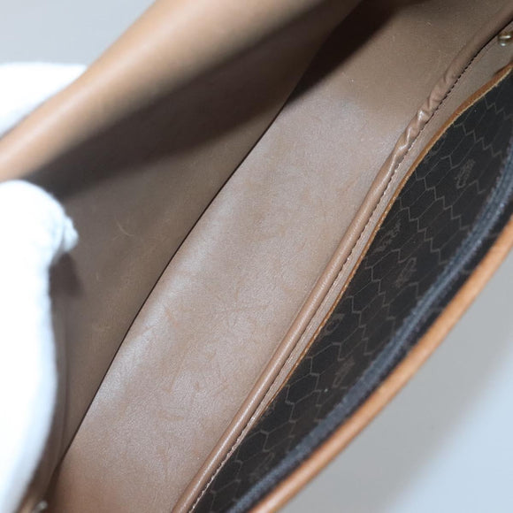 Christian Dior Honeycomb Canvas Shoulder Bag PVC Black Gold Auth 124678