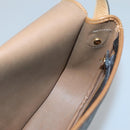 Christian Dior Honeycomb Canvas Shoulder Bag PVC Black Gold Auth 124678-15