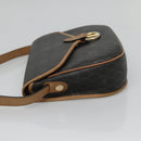 Christian Dior Honeycomb Canvas Shoulder Bag PVC Black Gold Auth 124678-5