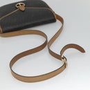 Christian Dior Honeycomb Canvas Shoulder Bag PVC Black Gold Auth 124678-7