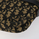 Christian Dior Trotter Canvas Shoulder Bag Black Gold Auth 124679-15