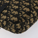 Christian Dior Trotter Canvas Shoulder Bag Black Gold Auth 124679-16