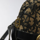 Christian Dior Trotter Canvas Shoulder Bag Black Gold Auth 124679-10