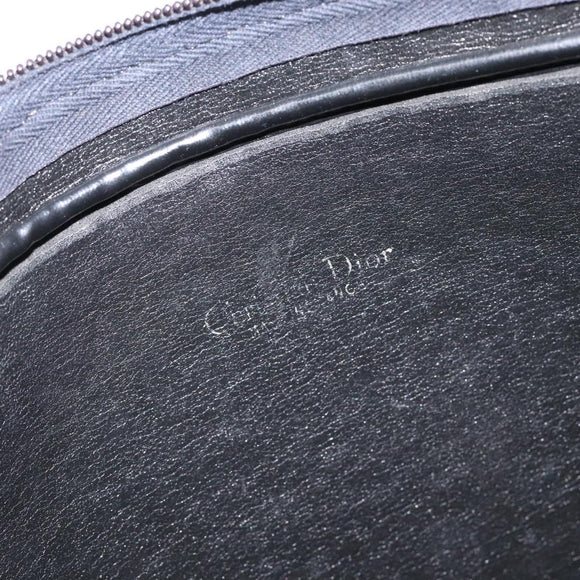 Christian Dior Trotter Canvas Shoulder Bag Black Gold Auth 124679