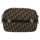Christian Dior Trotter Canvas Shoulder Bag Black Gold Auth 124679-13