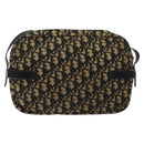 Christian Dior Trotter Canvas Shoulder Bag Black Gold Auth 124679-2