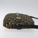 Christian Dior Trotter Canvas Shoulder Bag Black Gold Auth 124679-3