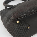 BALLY Hand Bag Leather Black Gold Auth 124686-15
