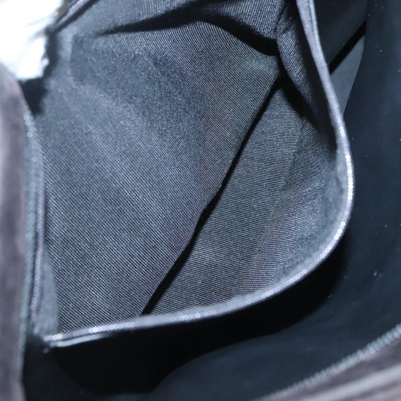 BALLY Hand Bag Leather Black Gold Auth 124686