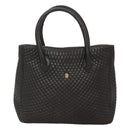 BALLY Hand Bag Leather Black Gold Auth 124686-13