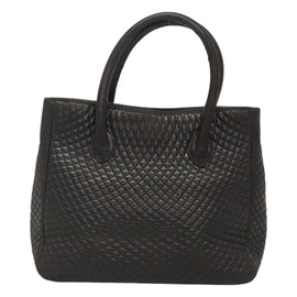 BALLY Hand Bag Leather Black Gold Auth 124686 - 0