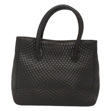 BALLY Hand Bag Leather Black Gold Auth 124686 - 0