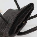 BALLY Hand Bag Leather Black Gold Auth 124686-6