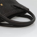 BALLY Hand Bag Leather Black Gold Auth 124686-7