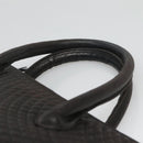 BALLY Hand Bag Leather Black Gold Auth 124686-14