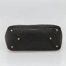 BALLY Hand Bag Leather Black Gold Auth 124686-5