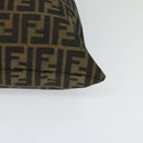 FENDI Zucca Canvas Hand Bag Brown Black gold Auth 124687-14