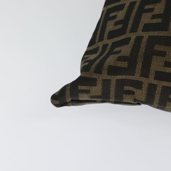 FENDI Zucca Canvas Hand Bag Brown Black gold Auth 124687