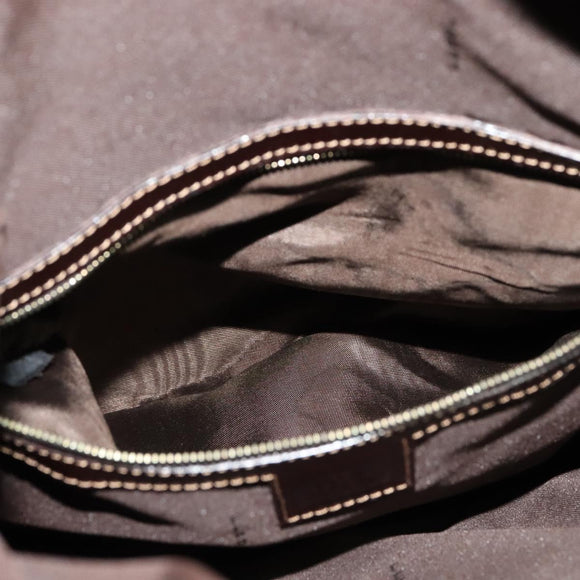 FENDI Zucca Canvas Hand Bag Brown Black gold Auth 124687