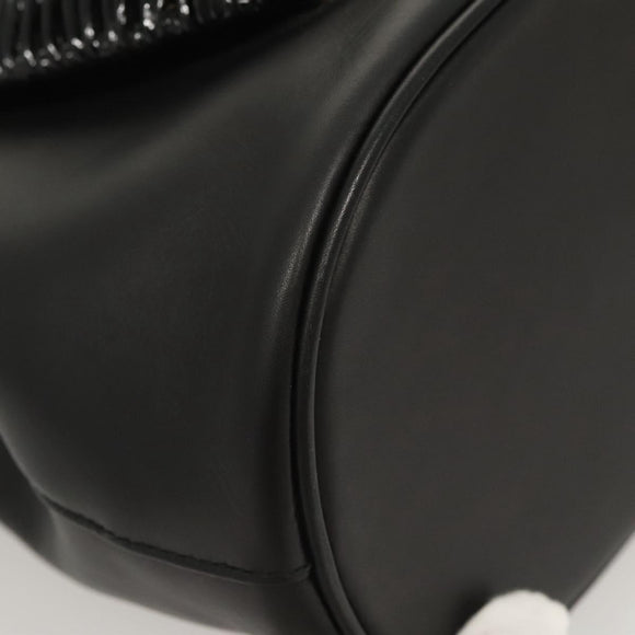 Salvatore Ferragamo Hand Bag Leather Black Gold Auth 124688