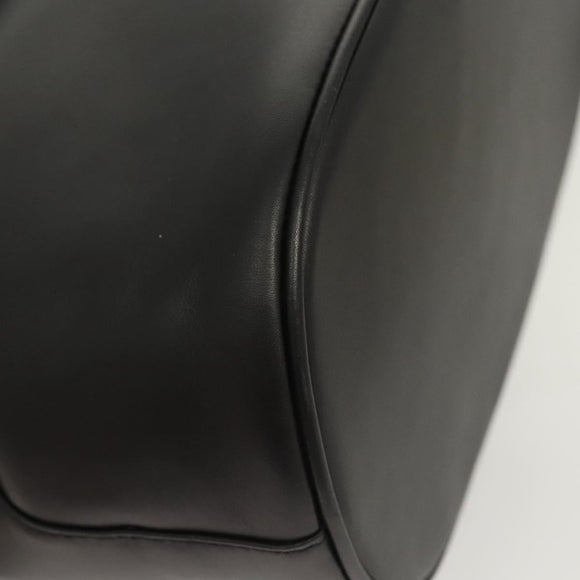 Salvatore Ferragamo Hand Bag Leather Black Gold Auth 124688