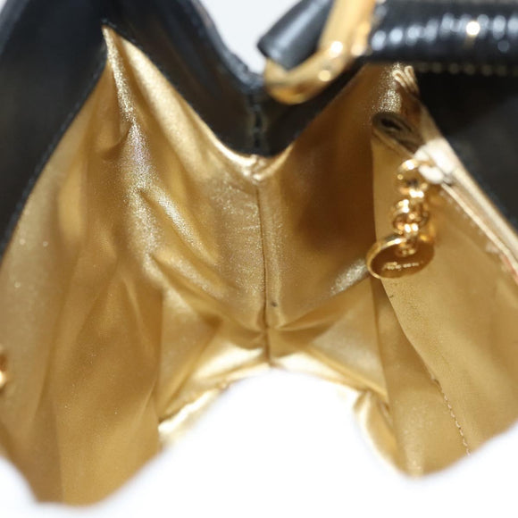 Salvatore Ferragamo Hand Bag Leather Black Gold Auth 124688