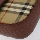 Burberrys Nova Check Shoulder Bag PVC Beige Gold Auth 124690-14