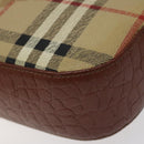 Burberrys Nova Check Shoulder Bag PVC Beige Gold Auth 124690-15