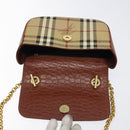 Burberrys Nova Check Shoulder Bag PVC Beige Gold Auth 124690-10